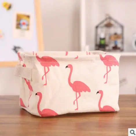 Корзина для хранения DIY рабочего стола для Складывания Белья игрушки коробки для хранения нижнее белье косметический Органайзер для белья корзина 17x14 см S08 - Цвет: 4