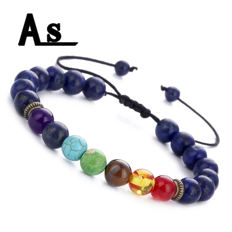 Asingeloo Lava lapis howlite модный стиль 7 Чакра исцеляющий браслет из бисера натуральный
