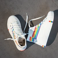 classic ladies rainbow canvas shoes womens casual sneakers lace up shoes zapatillas mujer high top sneakers zapatos de mujer