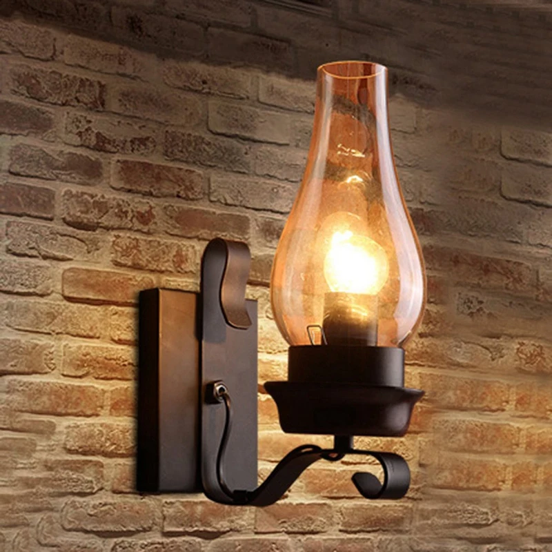 

Vintage Rustic Wall Lamp in Glass and Mood Light Decorative Lamp for Bedroom (Does Not Contain Bulbs)