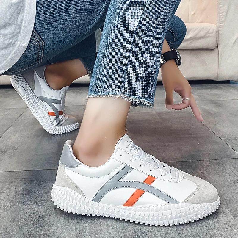 

Streetwear Sneakers Leather Casual Shoes Men Mens Slip On Fashion Sneakers Streetwear For Breathable White Man Causal