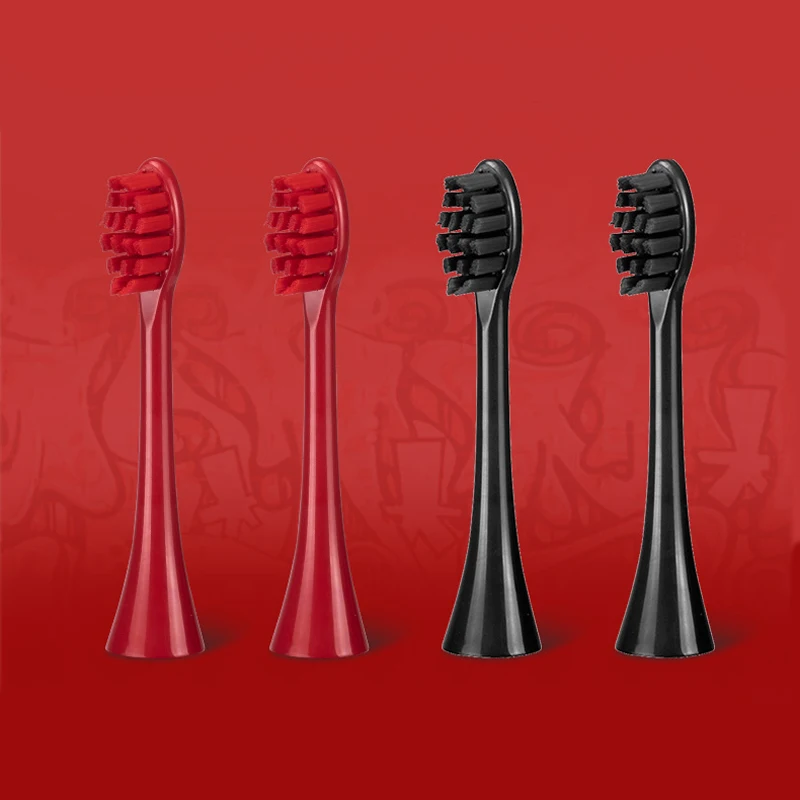 

3PCS/ARESH OMG&WTF Black Brush Red Head Electric Toothbrush Sonic Toothbrush 5 Mode IPX7 Brush