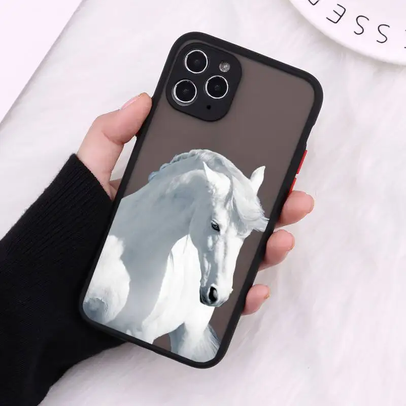 

Cool running horse Phone Case Matte Transparent For iPhone 12 Mini 11 Pro XR XS Max 7 8 Plus