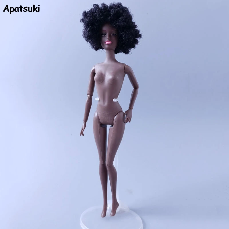 

11 Jointed Movable Body Head With Curl Black Hair 11.5" Doll Nude Naked Body for 1/6 BJD Dolls Accessories Kids DIY Toys