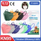 Детские FFP2 маски рыбы Форма 4 слоя детей Mascarillas FPP2 Homologada FFP 2 Infantil KN95 маска Nias Colores детей FFP2mask