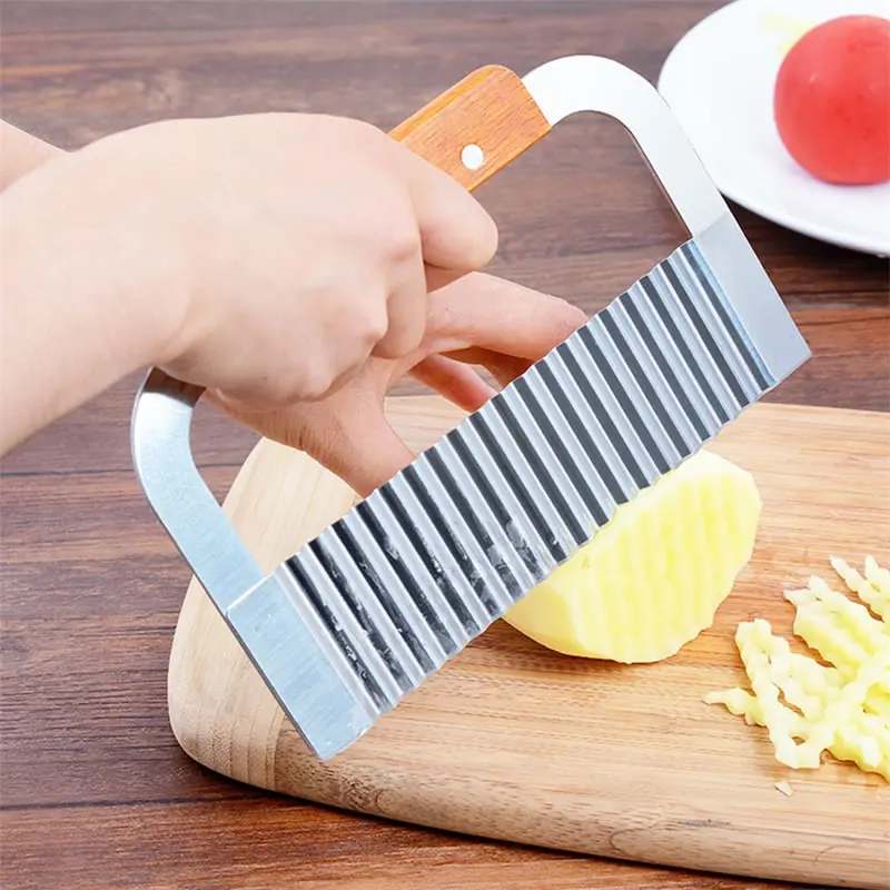 

Wavy Potato Cutter Chips Stainless Steel Wrinkled French Fries Fry Slicer Chopper Fruit Vegetable Tools Kitchen Gadgets