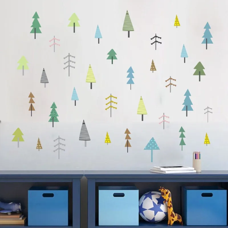 

35pcs Trees Sapling Wall Sticker DIY for Living Room Kids Room Nursery Art Mural Decals Home Decor Bedroom Decor Ins Nordic