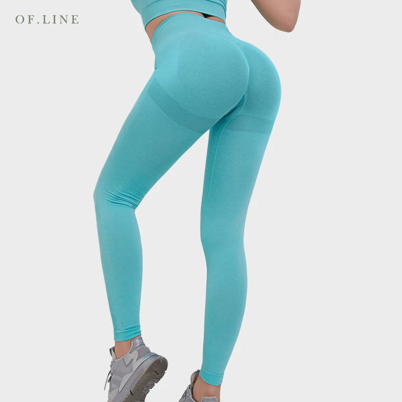 Женские брюки для йоги зеленые пикантные бесшовные леггинсы с высокой талией