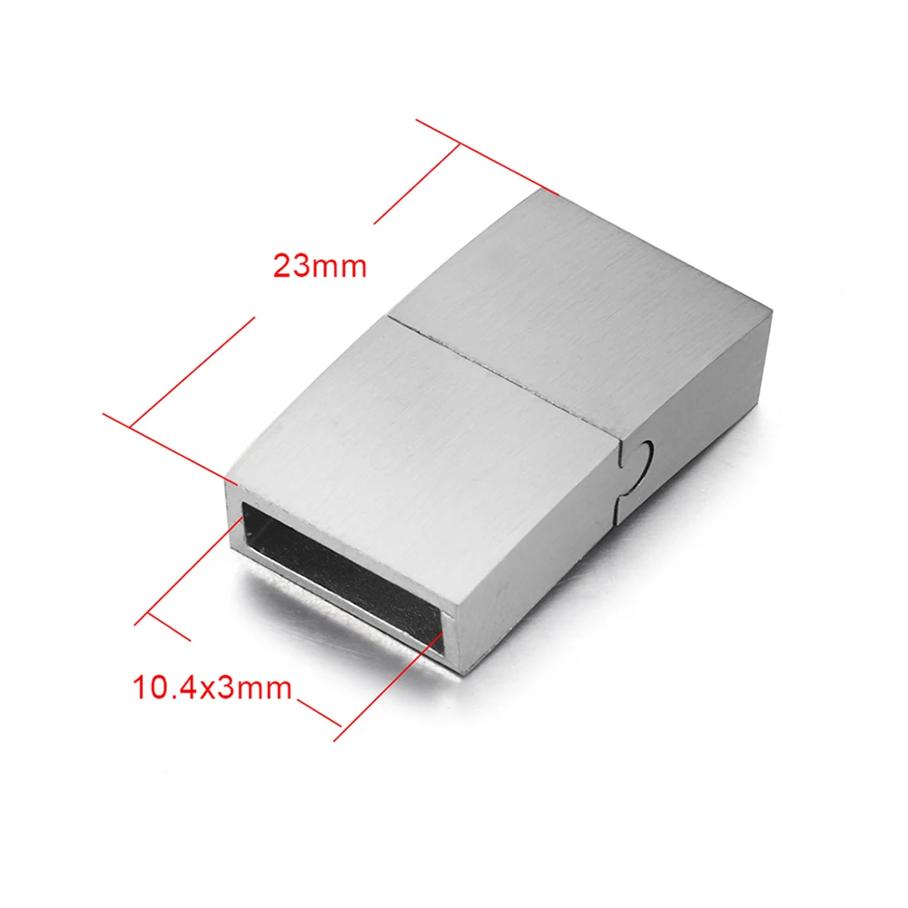 Hole 10x3mm Магнитная застежка из нержавеющей стали прямоугольное отверстие 8*3 мм 10*3 мм 12*3 мм 15*3 мм магнитные застежки для браслета Сделай Сам детали для изготовления ювелирных изделий - Цвет: Hole 10x3mm