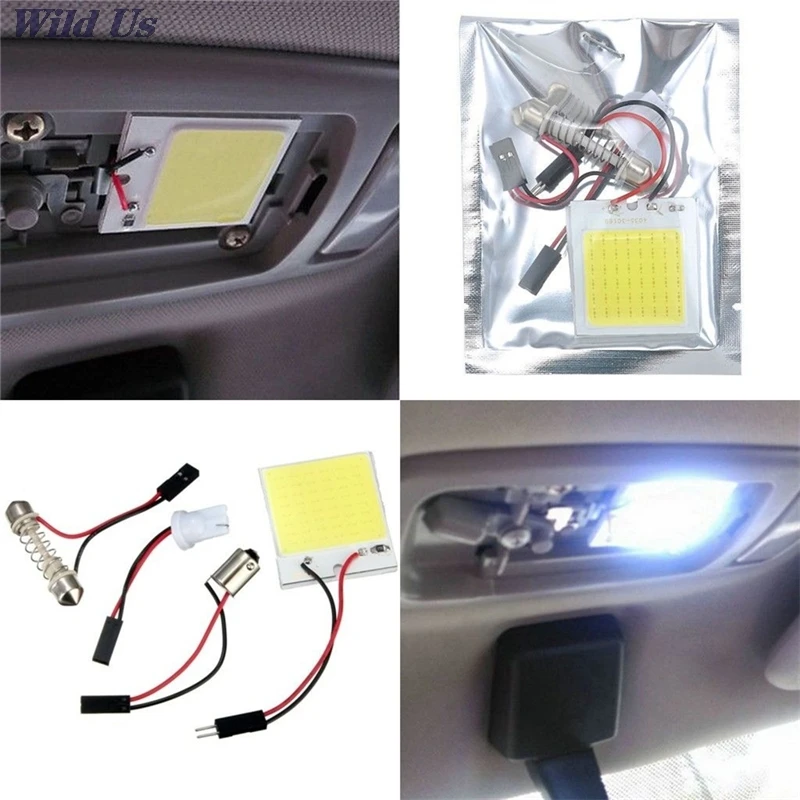 48 SMD COB светодиодный T10 BA9S 4W 12V Белый свет фотоламсветильник s купольная лампа