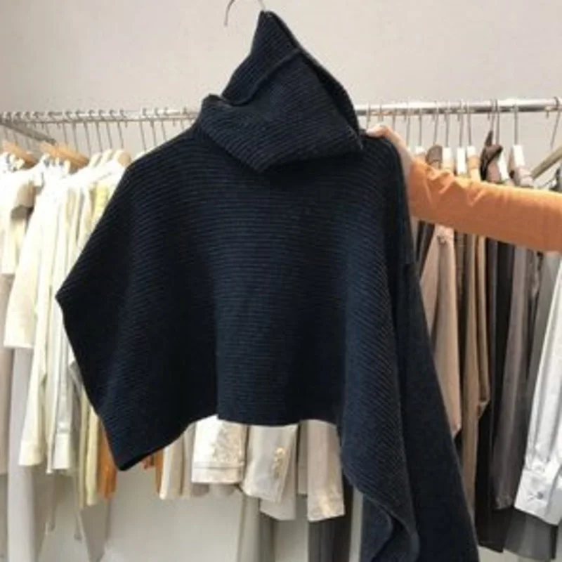 Свитер Женский вязаный без рукавов с асимметричным свободным воротником