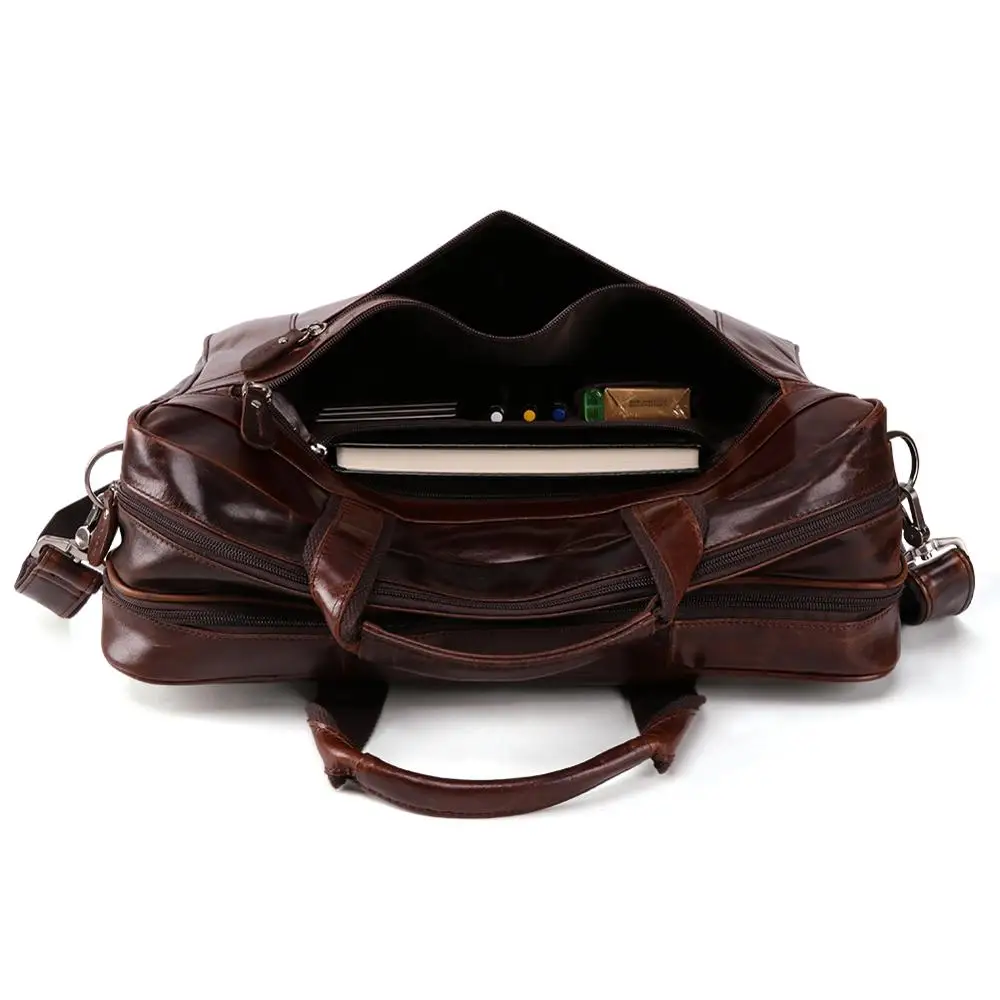 

JOYIR Business Cow Leather Briefcase For Men Retro Genuine Leather Multifunction Laptop Handbags 15.6 Inch Vintage Leisure 2020