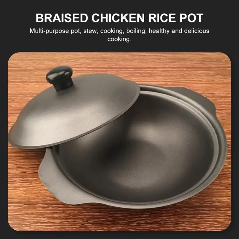 

Iron Pot Casseroleoven Cast Braised Chicken For Lid Kitchen Dish Rice With