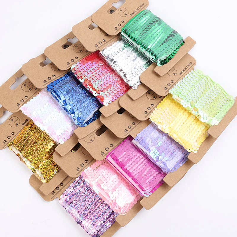 

5Yards/Lot Sequin Strip Webbing Colorful Multi-purpose Shiny Faceted Loose Sequins DIY Sewing Crafts Scrapbooking Accessory