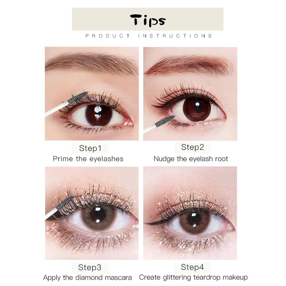 Тушь для ресниц с алмазным блеском быстросохнущая водостойкая стойкая завивка