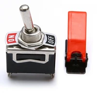 1pc original 2 pin heavy duty car boat onoff spst rocker toggle switch metal lever dash light with waterproof cap missile cover