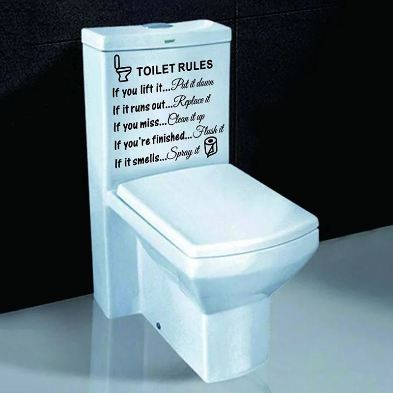 Правила пользования туалетом ванная комната Съемный стикер стены виниловые