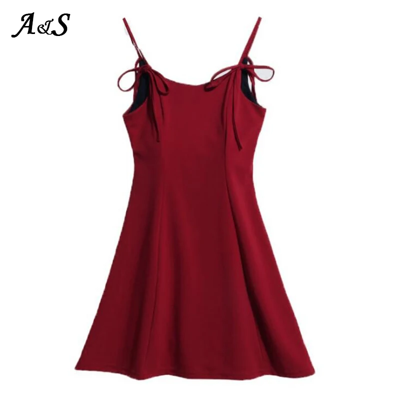 

Summer Women Party Mini Dress Sexy Club Wear Bandage Bodycon Dress Bowknot Casual Sleeveless Spaghetti Strap Dress Vestidos