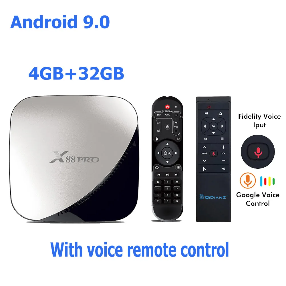 Smart tv box X88 PRO Android 9,0 wifi 2,4 и 5G RK3318 Четырехъядерный 4K 1080P Full HD Netflix YouTube медиаплеер телеприставка - Цвет: 4G 32GB -mt12