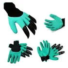 Садовые перчатки с 4 пластиковыми когтями, 2 шт.лот, удобные для копания садовые аксессуары, резиновые рабочие перчатки для дома