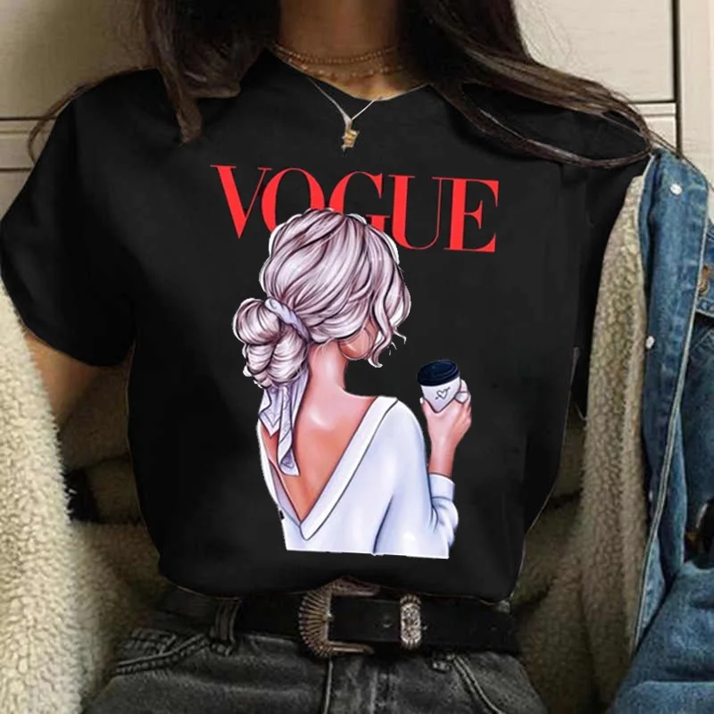 

WVIOCE Vogue Popular Watercolor Floral Flower Female T Shirt Harajuku Ulzzang Lady 90s Sexy Lips T-shirt Nail Polish Women Tops