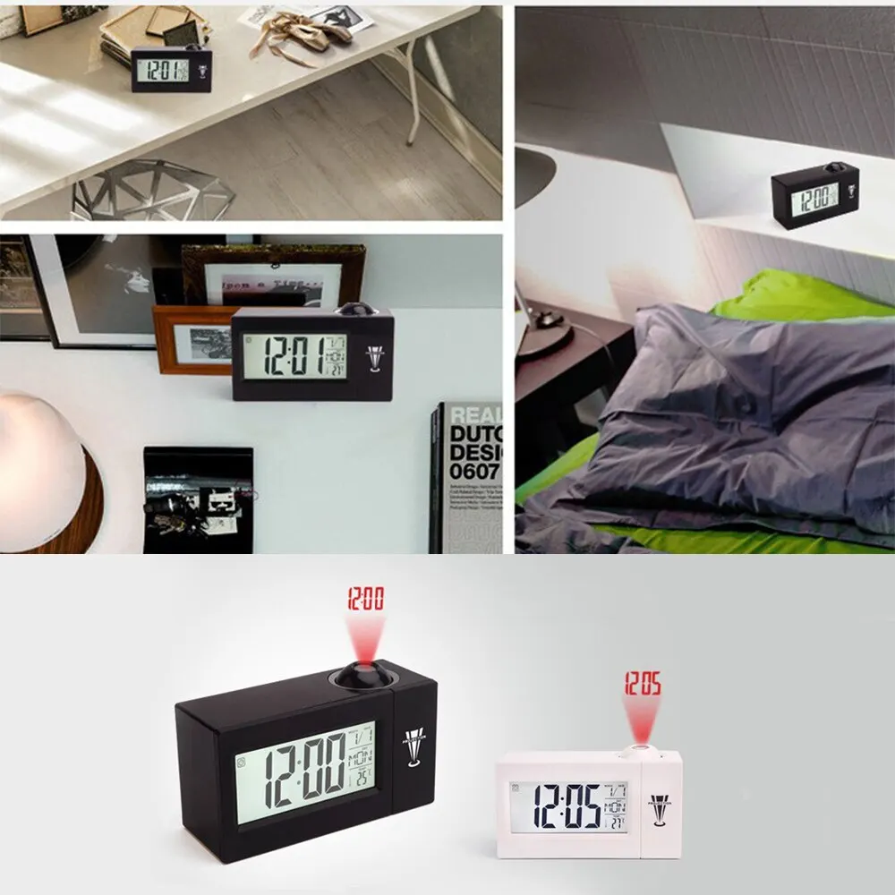 Будильник с потолочной проекцией многофункциональные светодиодные часы