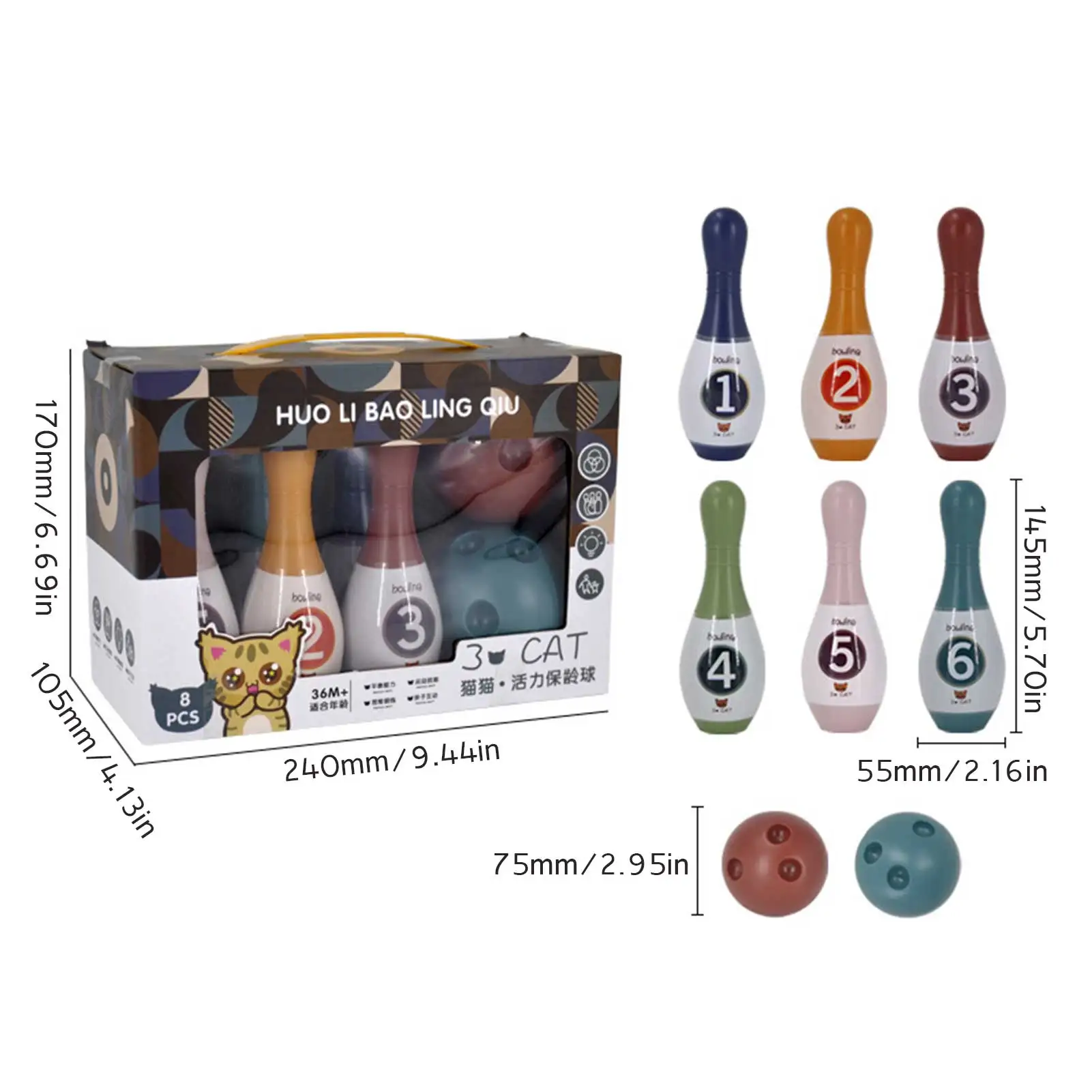 

Children's Bowling Cross-border Children's Interactive Leisure Indoor Sports Games Play House Kindergarten Hands-on Ball Toys