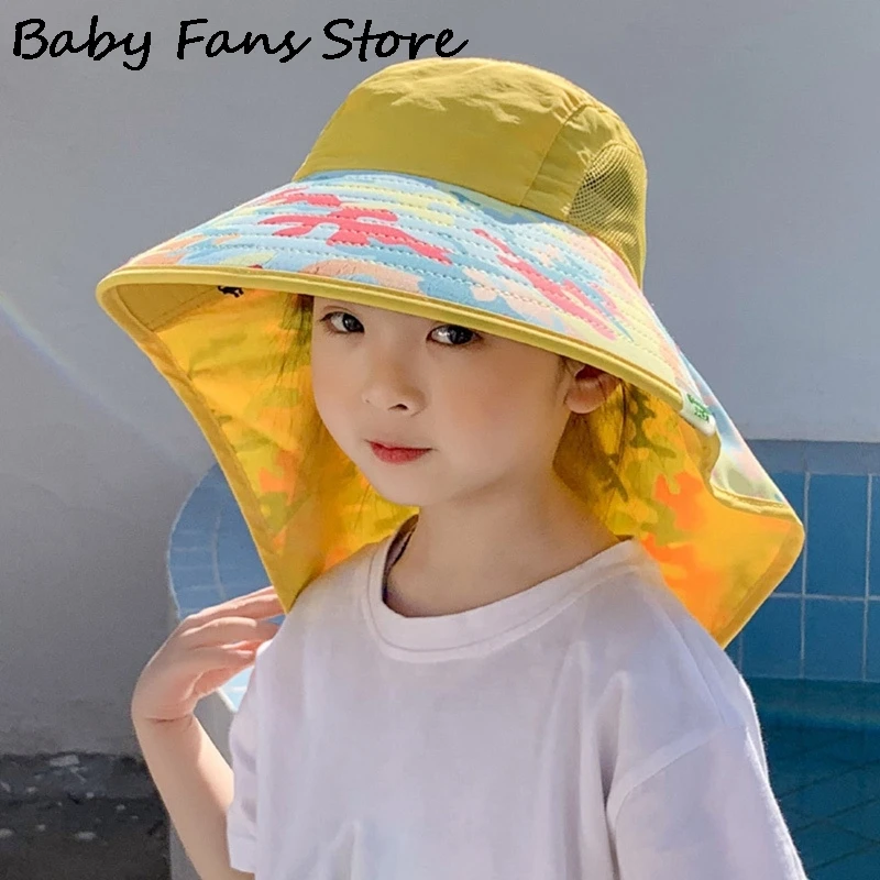 

UV Protection Children Hat Cycling Camping Hiking Fishing Caps Kids Beach Panama Summer Sun Hats Breathable Cotton Waterproof