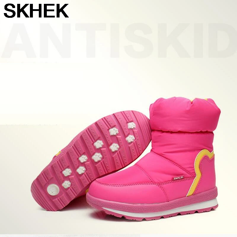 Новинка детские зимние ботинки SKHEK теплые из шерсти 30% модная плюшевая детская
