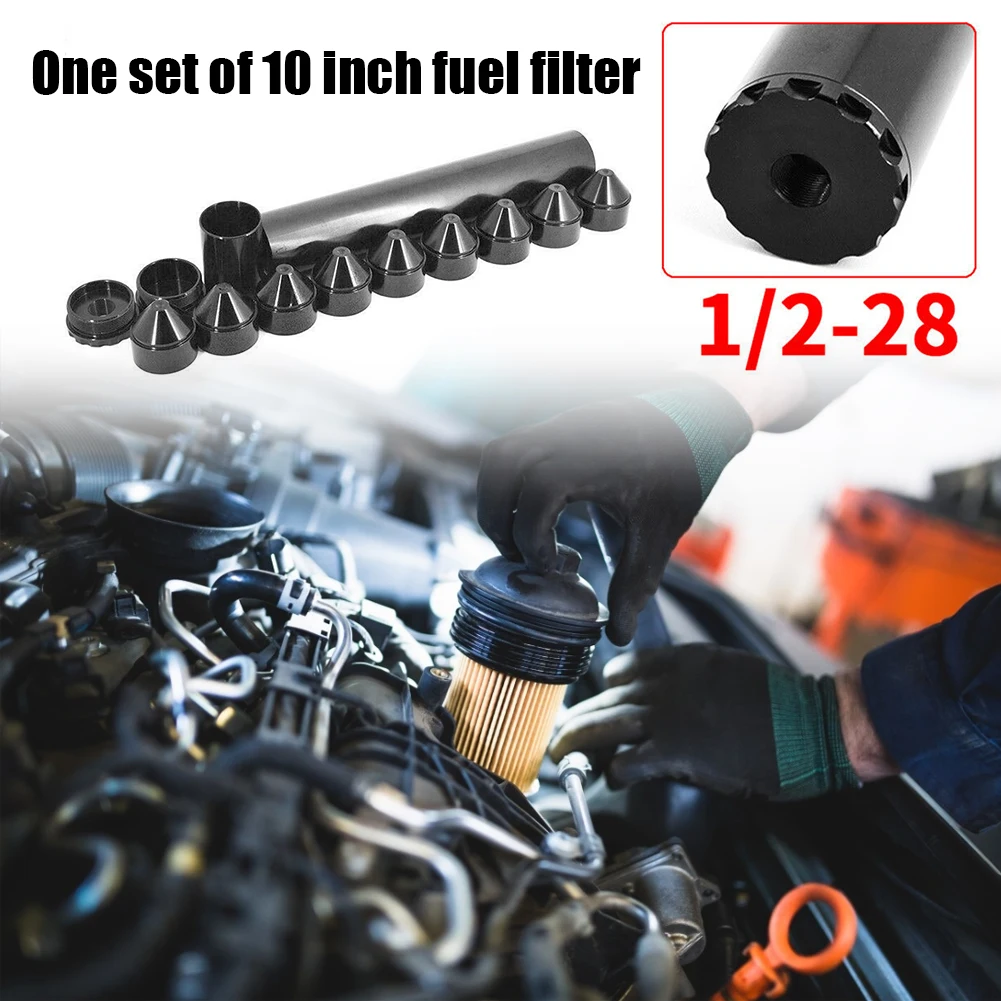 

10-inch 13PCS Thread 1/2-28 5/8-24 Aluminum Oil Fuel Filters Solvent Trap for NAPA 4003 WIX 24003 254x43x43 mm/10x1.69x1.69 in