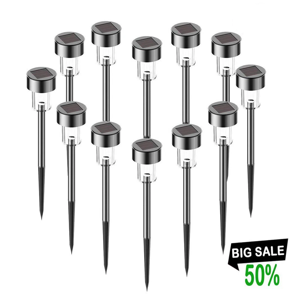 

10pcs/lot Solar Led Lamps Waterproof Outdoor pathway stainless Lamp Solar Powered Sunlight for Garden Yard lawn RGB white Lights