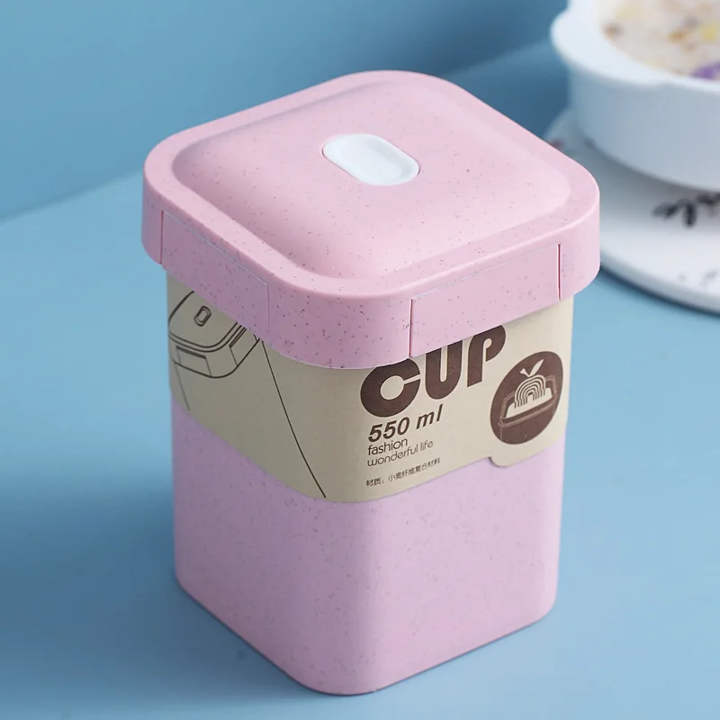 Japanese 3 Layer Lunch Box Food Container Portable Bento Eco Friendly Wheat Straw Lunchbox for Kids with Dinnerware | Дом и сад