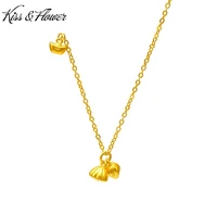 kissflower nk145 fine jewelry wholesale fashion girl birthday wedding gift vintage lotus seed ingot 24kt gold pendant necklace