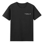 Модная футболка с надписью Tesla, роскошная брендовая мужская футболка, новинка 2021 года, черная футболка из чистого хлопка с надписью на автомобиле