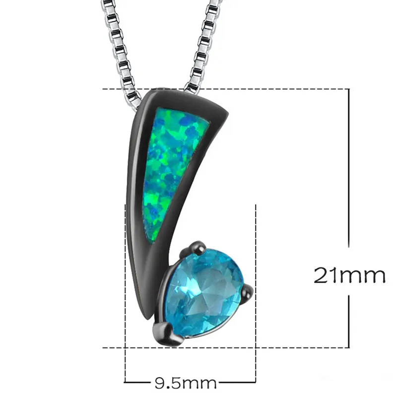 

2019 New Mysterious Blue Pendant Teardrop Necklace Ladies Fashion Wedding Necklace