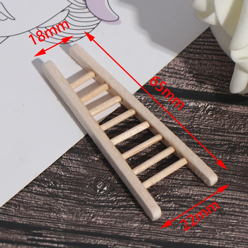 

1:12 Dollhouse Miniature Handmade Wooden Ladder Doll Accessories Furniture Toys