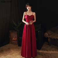 kaunissina prom gowns long evening dress women spaghetti strap sleeveless sweetheart neck formal party dresses custom made
