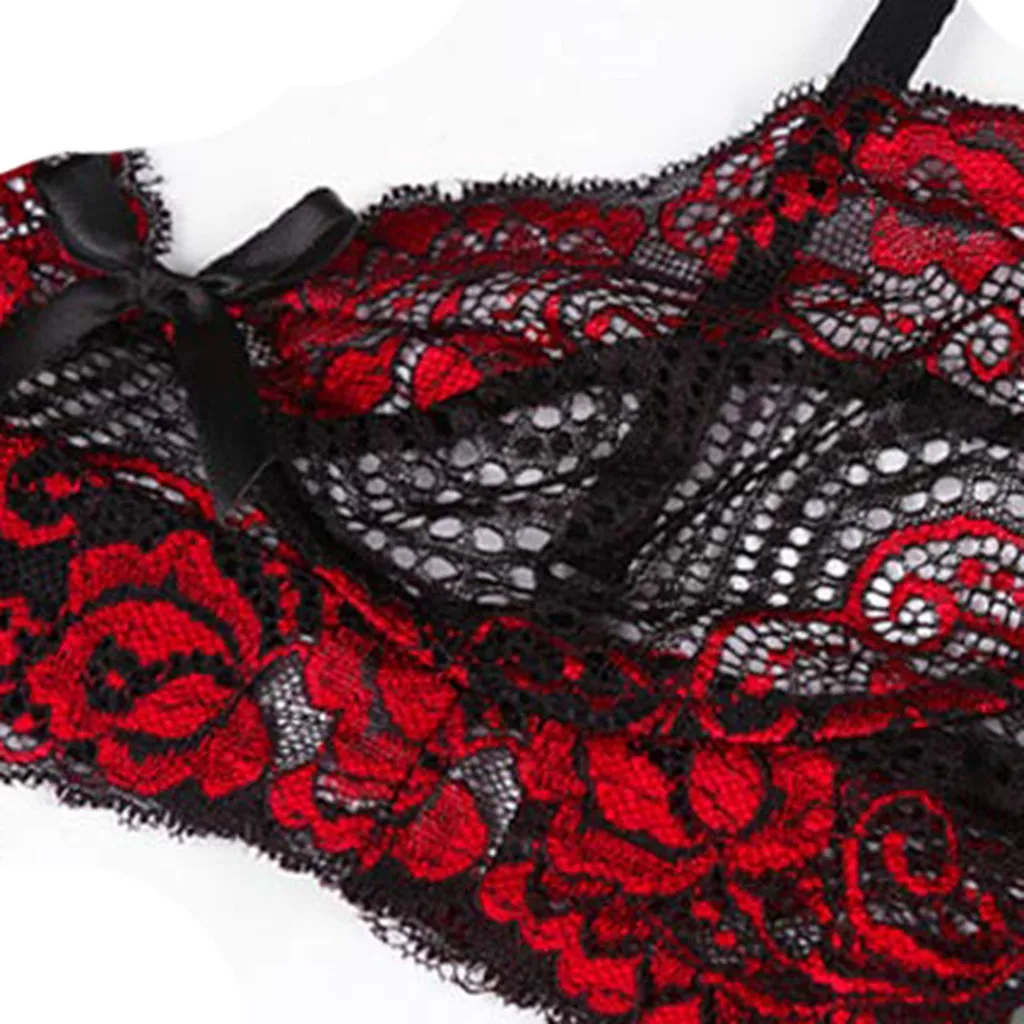 Вышивка комплект нижнего белья бюстгальтер Для женщин цветок купальный костюм