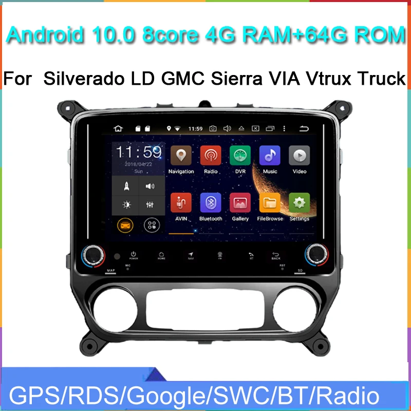 Автомобильный мультимедийный плеер на Android 10 0 с gps для Chevrolet Silverado LD GMC Sierra VIA Vtrux Truck