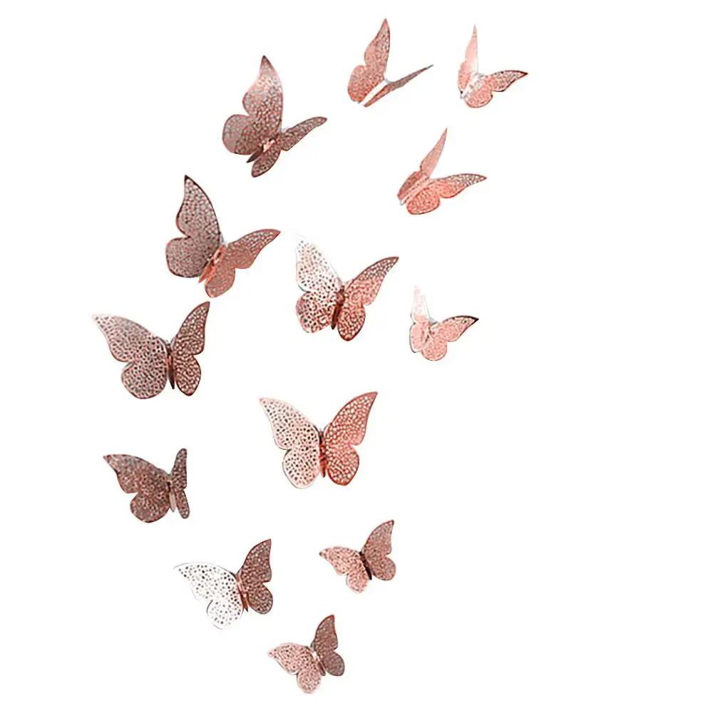12 шт. наклейки для детской комнаты зеркальная бабочка холодильник 3D Наклейка на