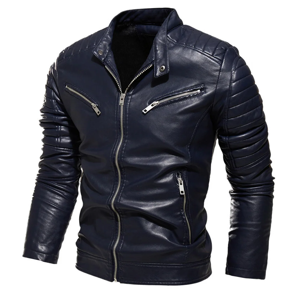 

New leather jacket large men's jacket motorcycle leather jacket men's fashion