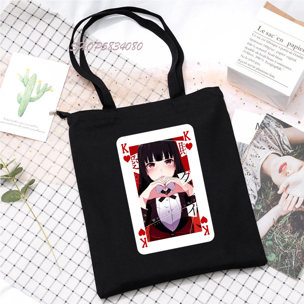 

Милые сумочки Yumeko Jabami Kakegurui Harajuku Yomoduki Runa, сумки на плечо, повседневные женские сумки для покупок, элегантная Холщовая Сумка для девушек