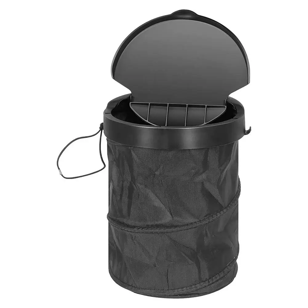

Waterproof Car Trash Can Bin With Lid Leak-Proof Collapsible Rubbish Basket Auto Organizer Storage Bucket Bag Garbage Holder