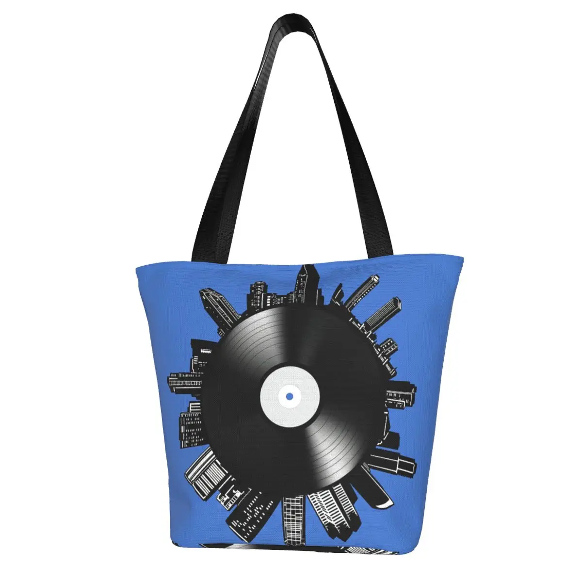 

Dj Turntable Shopping Bag Work Cloth Handbags Female Fashion Retro Bags