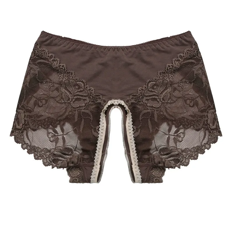 Мужские сексуальные трусики с открытой промежностью кружевные для геев танга