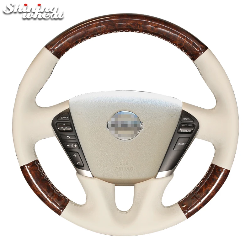 

Бежевая кожа PU углеродное волокно чехол рулевого колеса автомобиля для Nissan Teana 2008-2012 Murano 2009-2014