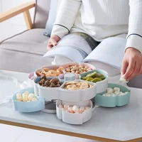 nordic style rotating fruit plate candy box living room dry fruit box partition with cover fruit plate melon seeds nut box