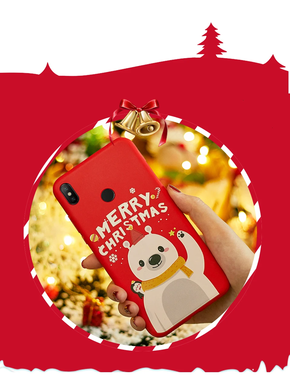 Новогоднее украшение чехол с принтом "Санта Клаус" для спортивной камеры Xiao mi Red mi Примечание 7 5 Чехол Рождественский подарок для Xiaomi mi A1 A2 Lite mi 8-9(США); красные mi 5 Plus