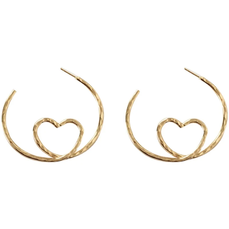 

Bilandi Fashion Jewelry Dangle Earrings Hot Selling Popular Gold Plating New Metal Heart Earrings For Women Gifts