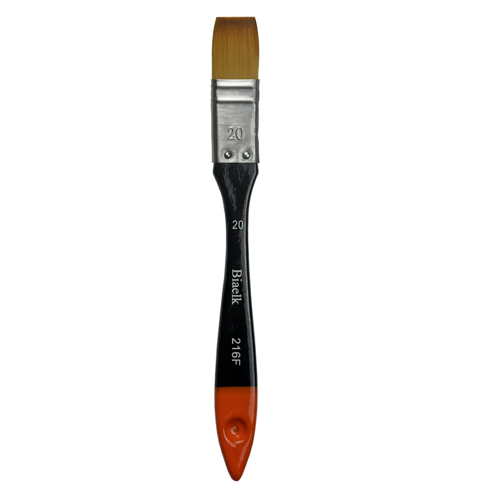 Кисть для рисования акриловыми и масляными красками Biaelk 216F Taklon Hair деревянная